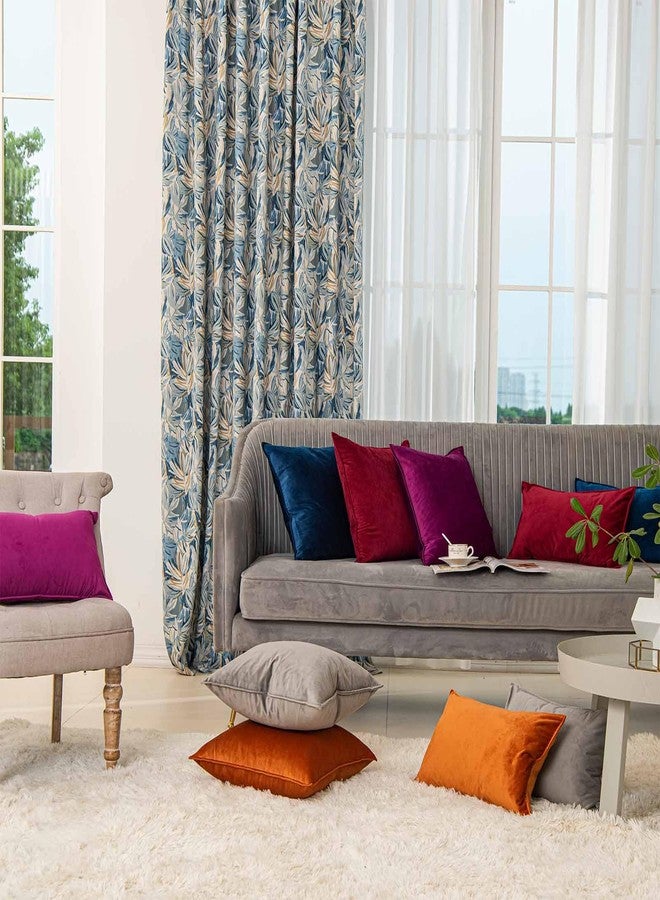 JUSPURBET طقم أغطية وسائد من جاسبوربيت، مقاس 16×24 بوصة، قطعتان، أغطية وسائد زينة للأريكة والسرير، أغطية مخملية ناعمة للوسائد القطنية مع سحاب مخفي، لون برتقالي محروق، لتزيين غرفة المعيشة - Image 3